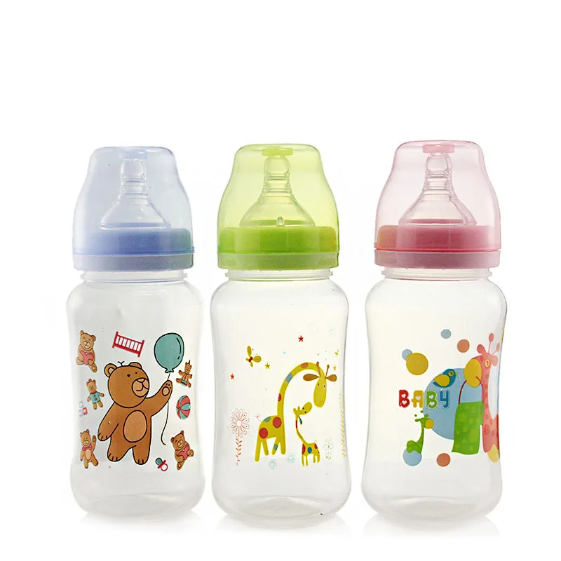 Wholesale Baby Products 320ML Large Diameter Anti flatulence Silicone Pacifier Newborn Baby PP Feeding Bottle BPA Free