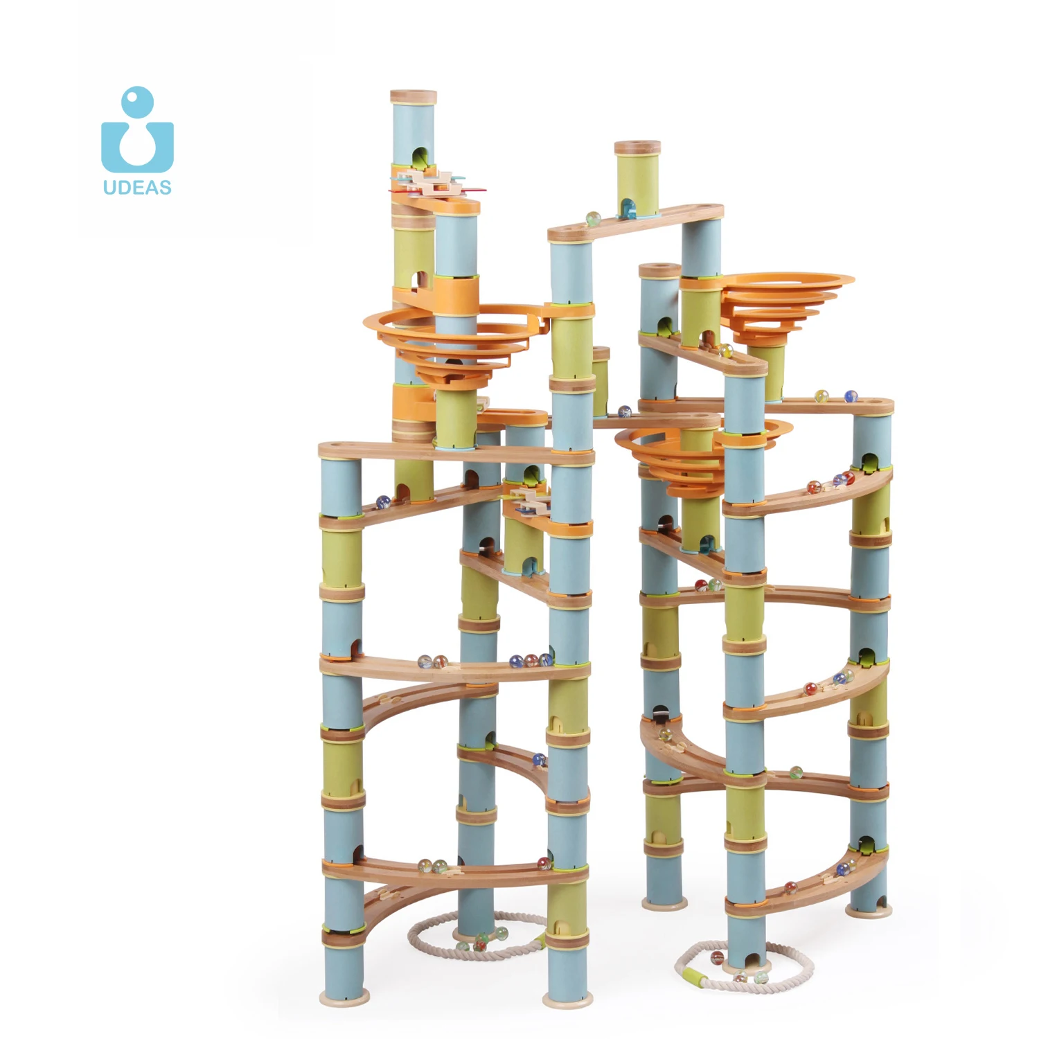 
Eco-Friendly Bamboo Toys STEM Large Marble Race Run Track Game Toys Set Educational Building Blocks Wooden Marble Run Wood 