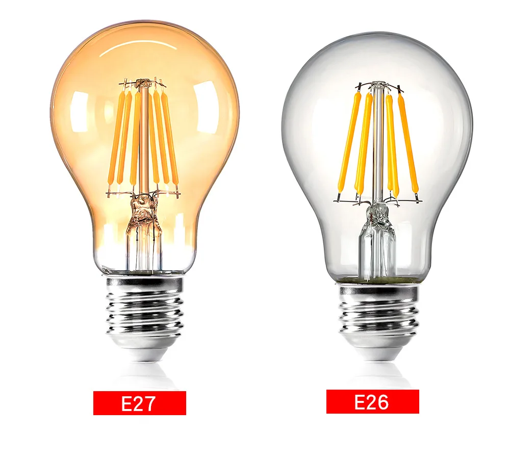 In stock E27 E14 A60 C35 ST64 Edison electric LED filament bulb lights wholesale 5W 7W 9W 12W smart wifi blue tooth dimmable