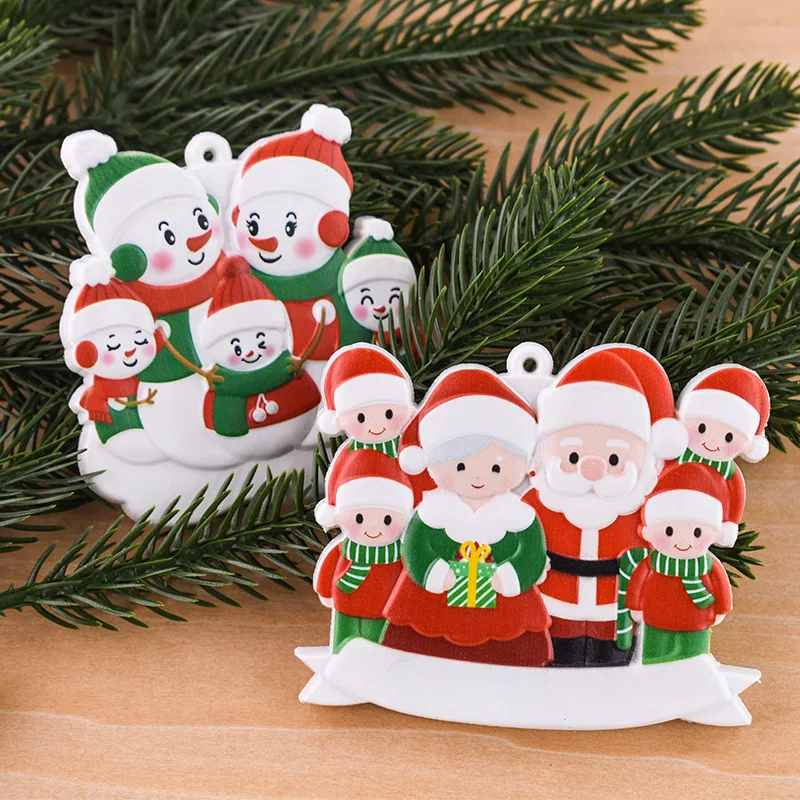 New Christmas Snowman Pendant Cartoon Decoration Resin UV Printing Home Ornaments