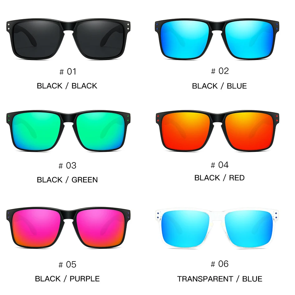 Fashion Uv400 Protection Driving Sunglasses 2023 Tr90 Square Frame Running Glasses Polarized Sport Sunglasses