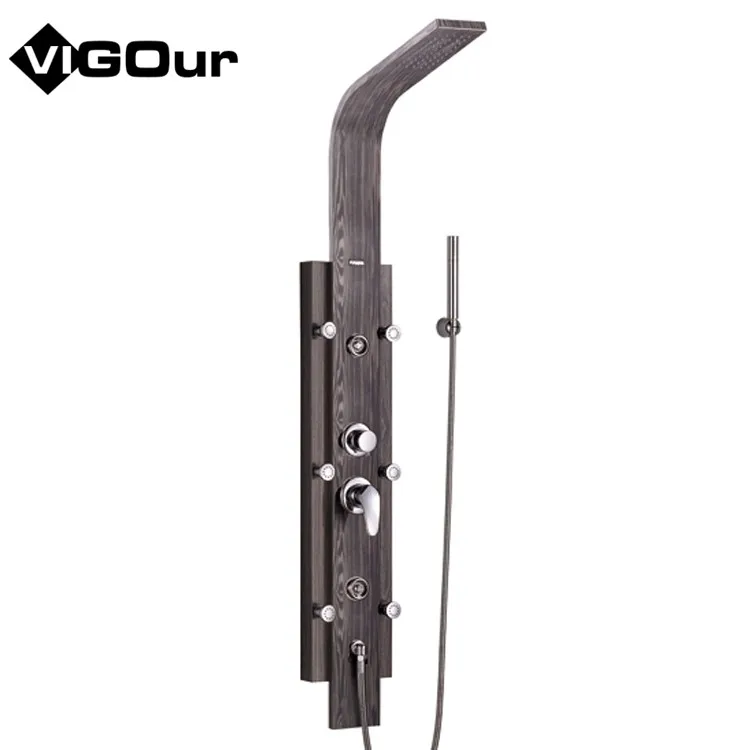 Bathroom Shower Equipment Rainfall Water Fall Shower Heads Wall Mount System Thermostatic Piano Key Set System