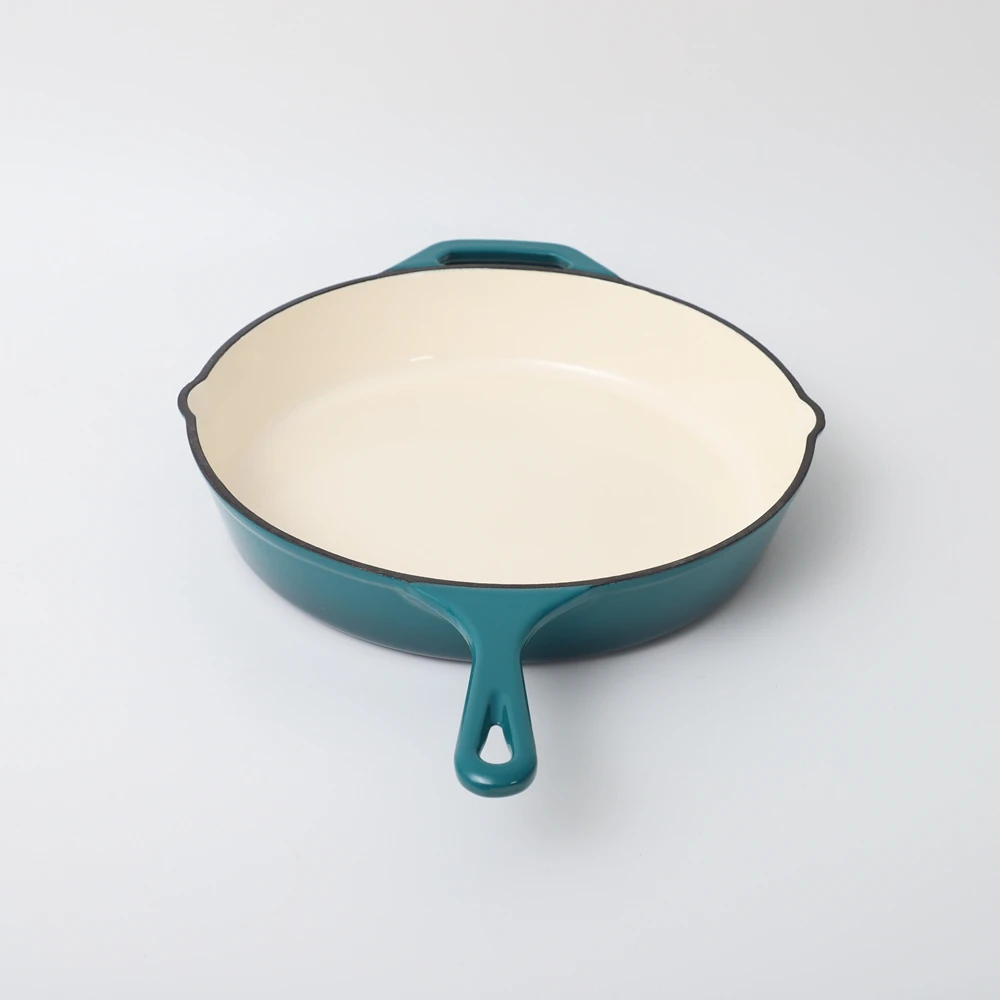 Non-stick Skillet Steak Enamel Cast Iron Skillet with Long Handle Non-stick Frying Pan