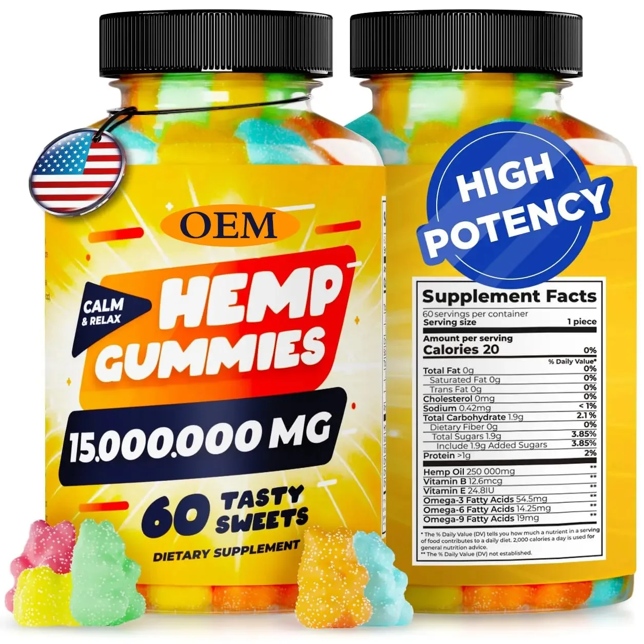Lifegarden Organic Hemp Gummies Fruit Flavor Vitamins Oil Extract Supplement Herbal Supplements with an Edible Gummy Concept