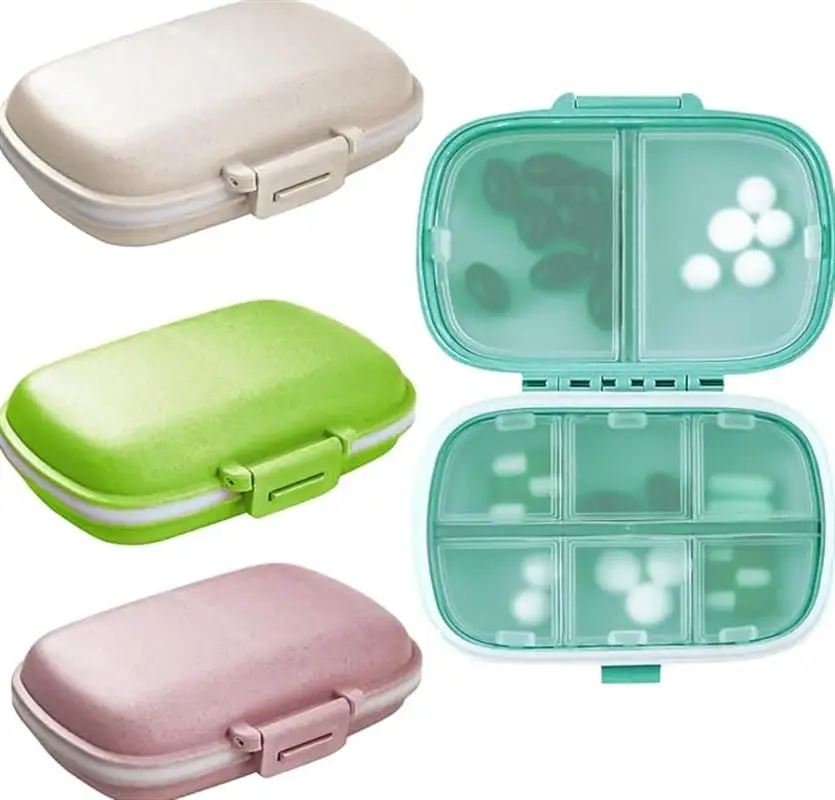 8 Compartments Travel Pill Organizer Portable Medicine Vitamin Container Box for Pocket Purse Daily Case