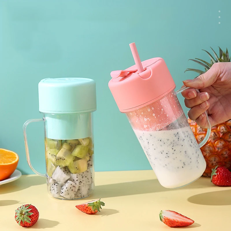 Home Juicer with USB Charging - Portable Fruit Blender Outdoor Travel Cup with Six-Blade Design