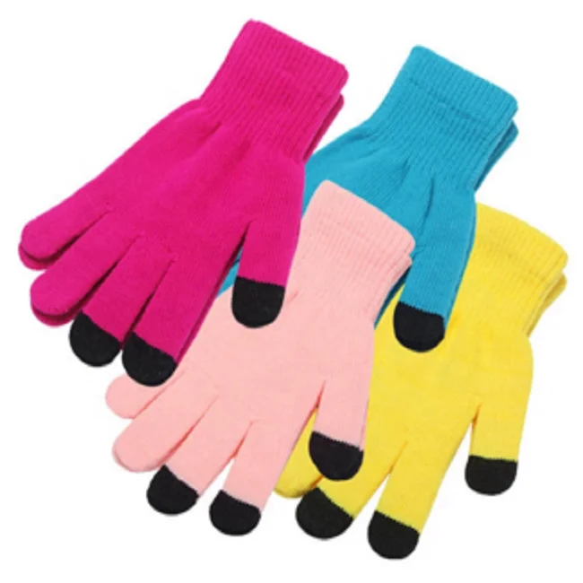 Acrylic Knit Touch Screen Glove Customize Adult Finger Touch Gloves for Winer Season