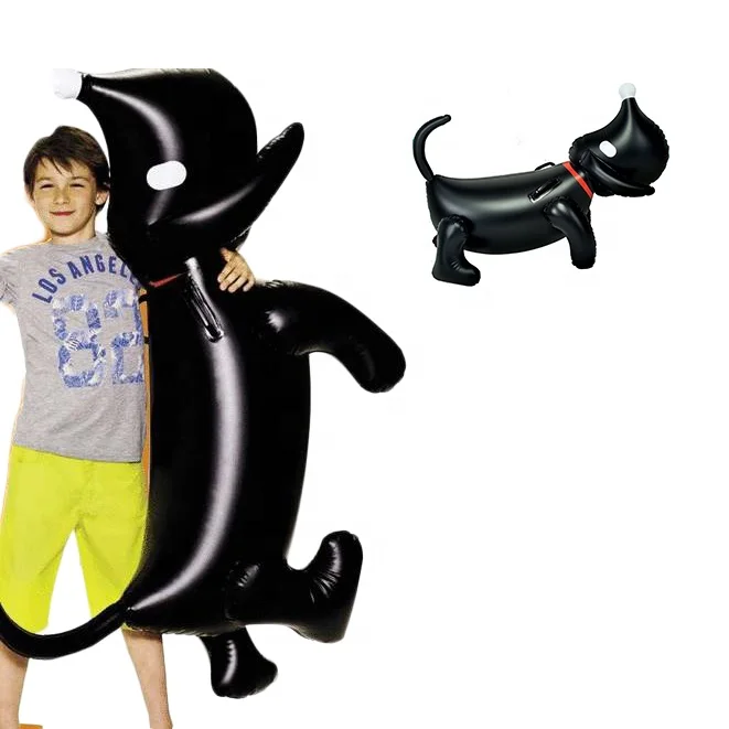 Custom Animal Black Inflatable Takkie Dog Ride-on Toy