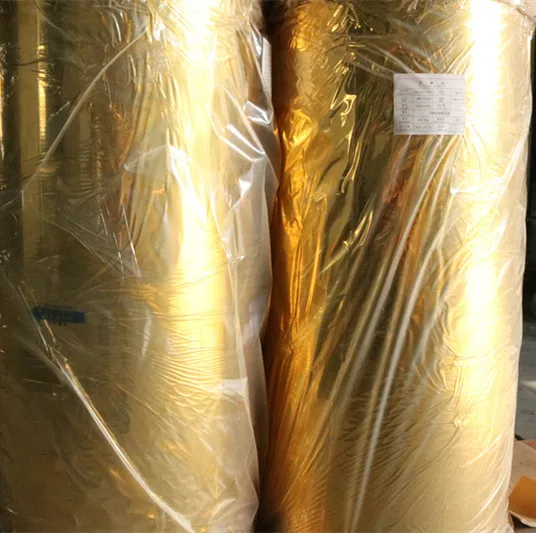 25 micron Hot saling 6inch bopp pet metalized thermal gold film