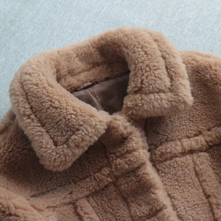 Custom sheep fur jacket women natural fur cloth motorcycle riding jackets for women