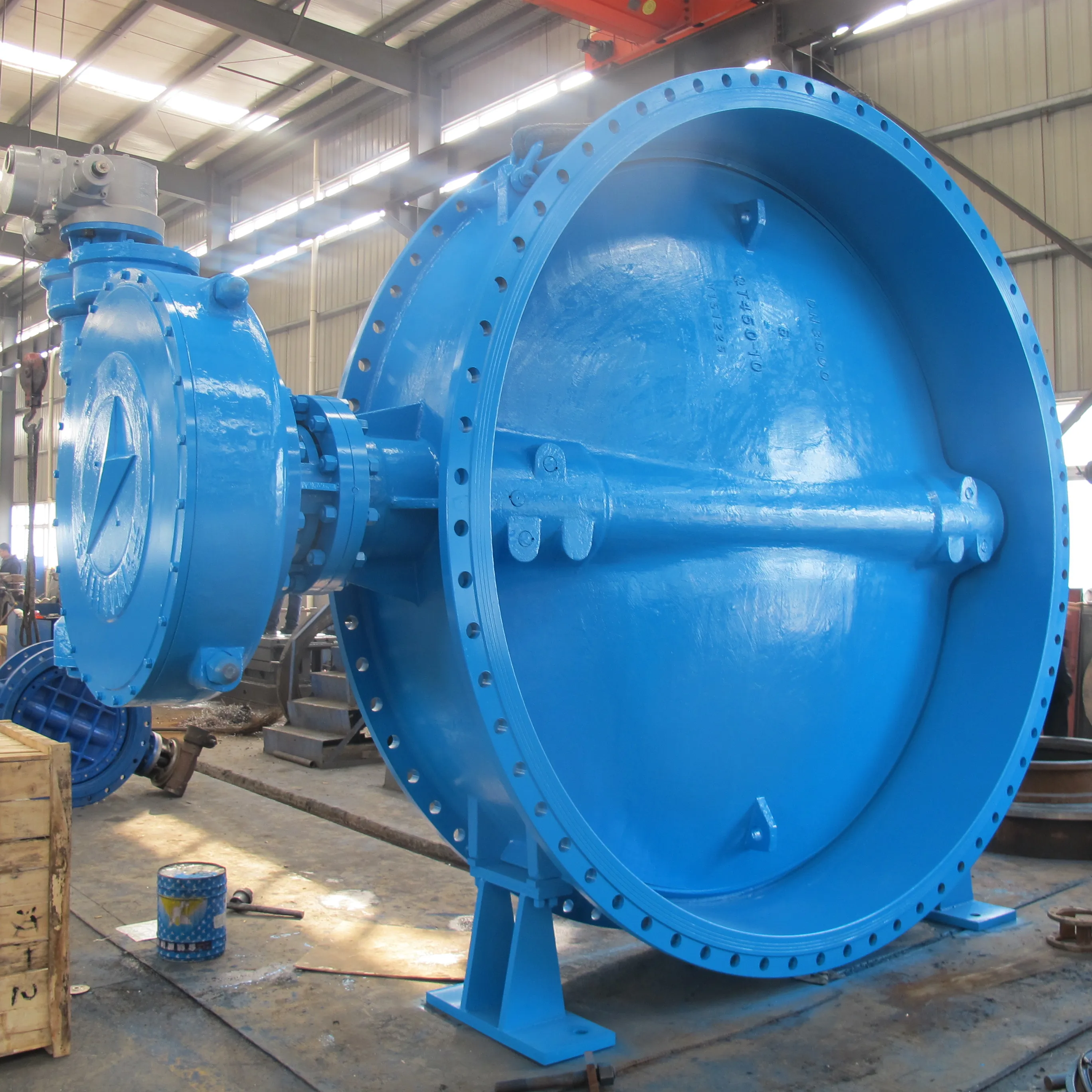 Large Size Double Eccentric Ductile Iron Butterfly Valve  DN3000 PN6 With EN/GOST Standard