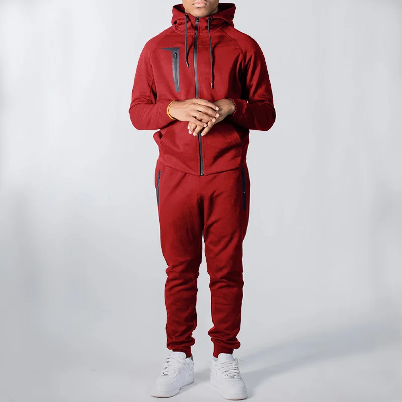 Mens Sweat Suits Zips Jogging Suit Track Suit Custom Logo Jacket Tracksuits For Men