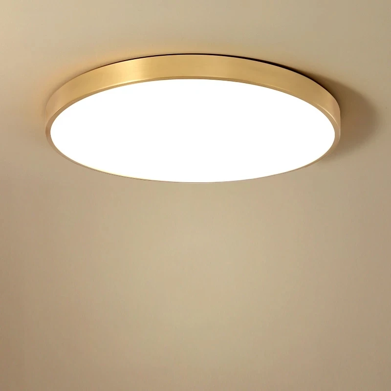 Minimalist Modern Ultra-thin Surface Mounted Living Room Bedroom Remote Home Decor 18W Lighting LED Gold Ceiling Lamp Chandelier