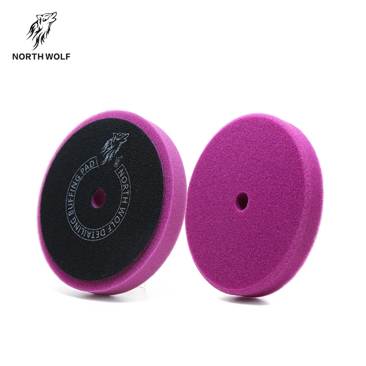 Nice quality exclusive purple color foam 5in 130mm  classic foam buffing and polishing pads for auto beauty