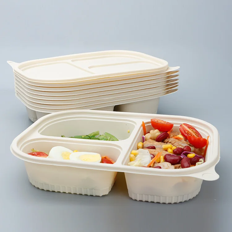Biodegradable Disposable Lunch Plastic Bento Corn Starch Food Box