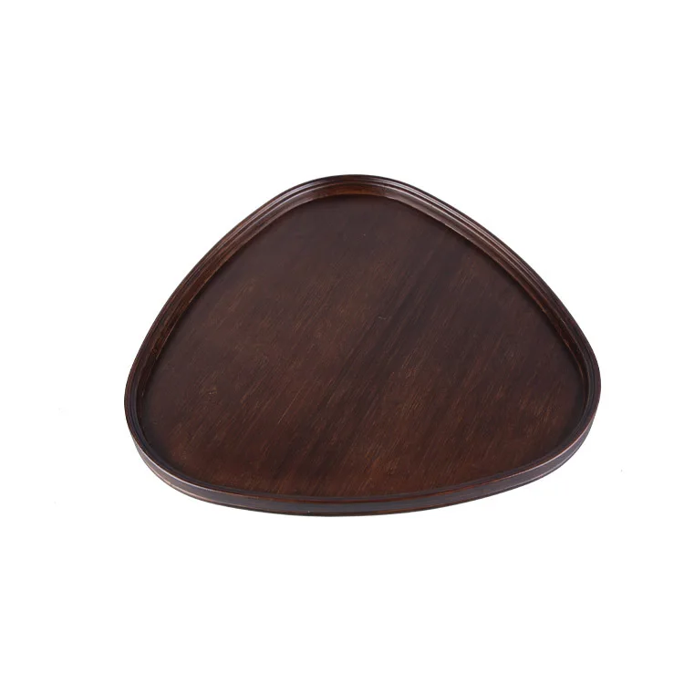 Hot Selling Heart Shape Wood Snack Plate Tray Bamboo Serving Tray Decorative