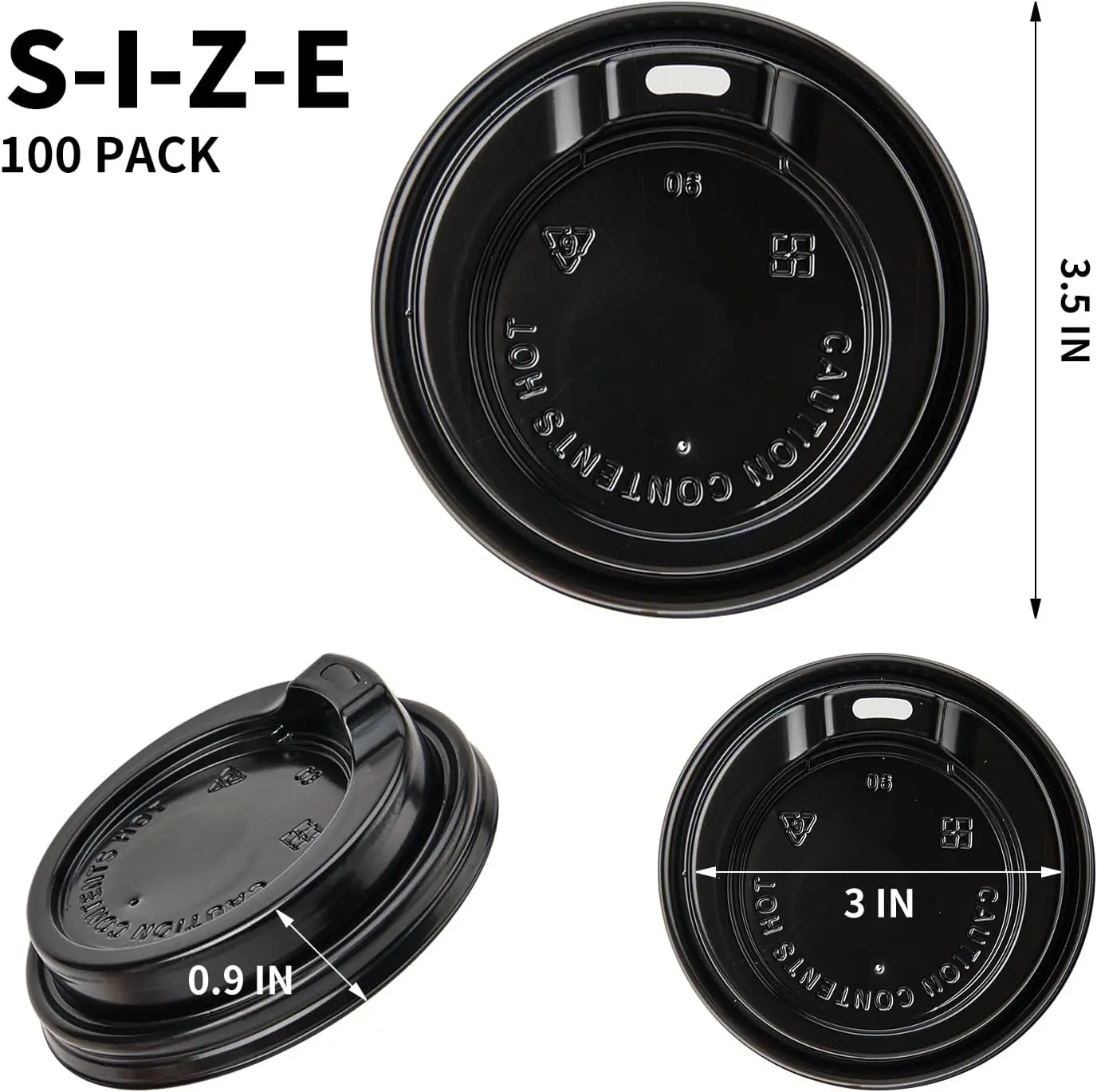 Disposable Plastic Dome Lids for Paper Hot Coffee Cups Lids Coffee Cup for Espresso Cold or Hot Drinks Tea Coffee Hot
