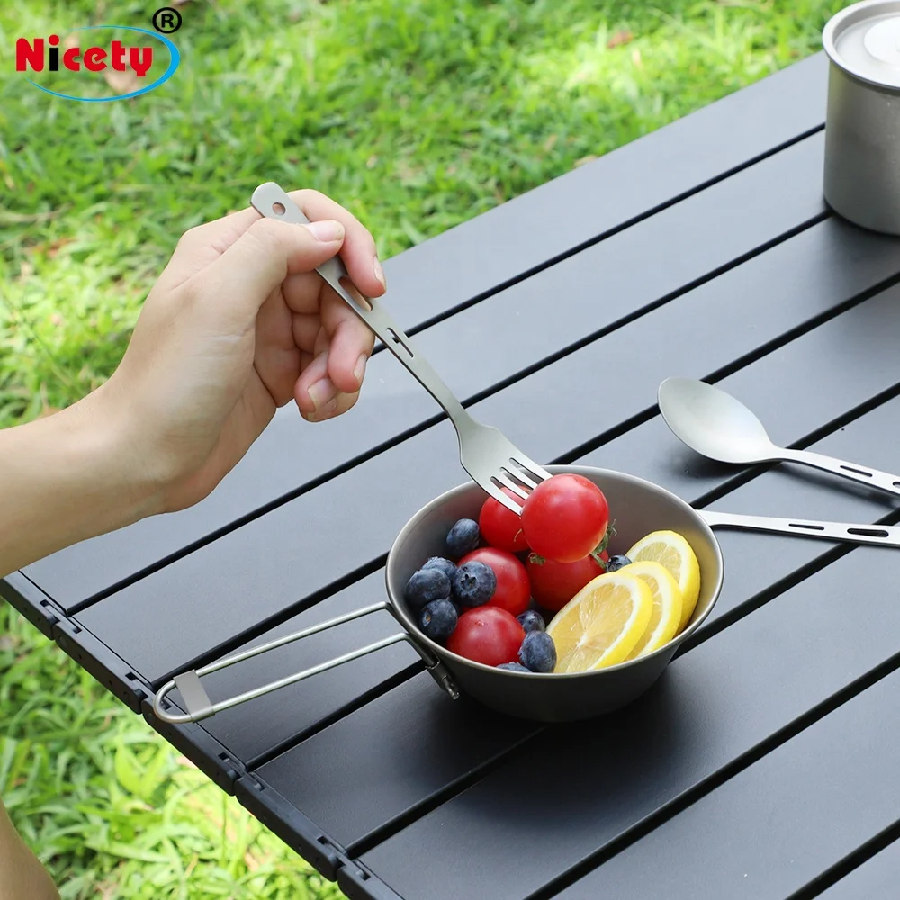 Titanium Tableware Knife Fork Spoon Cutlery Camping Eating Utensil Flatware fork spoon spork knife