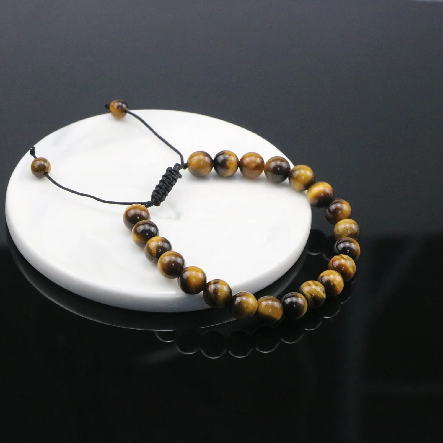  Joycuff Healing Jewelry Set Handmade Natural Stone Lava Bead Tiger Eye Bracelet