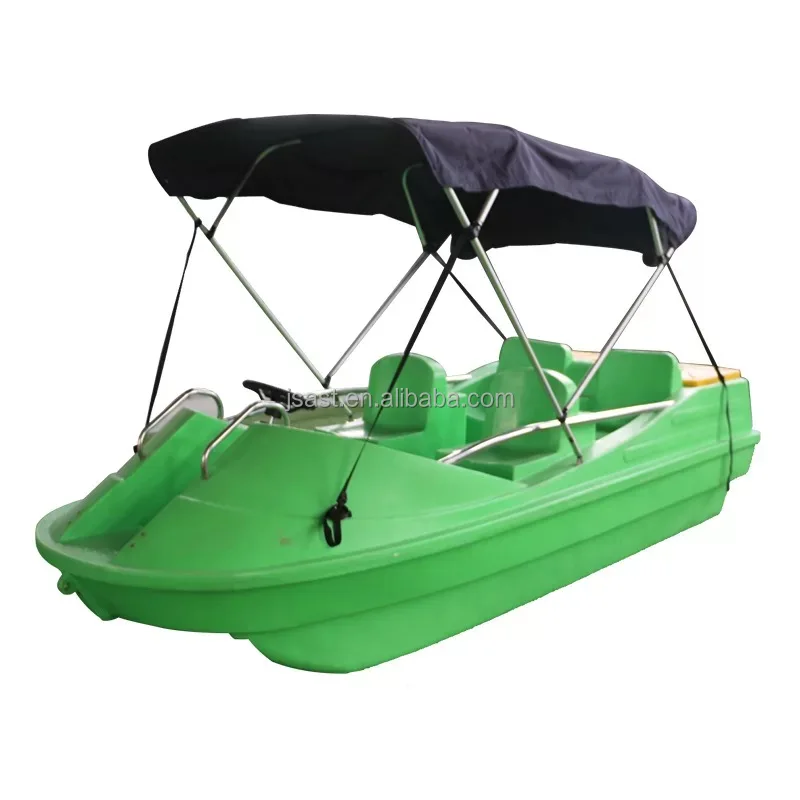 Plastics Hand Cranking Pedal Boat for Water Park Fiberglass Reinforced diving glasses Plastic Semi-Enclosed Sightseeing Boat