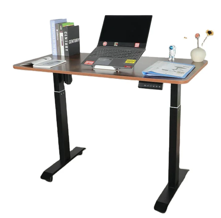 Single Motor 160cm Electric Desk Height-adjustable Fabric White Standing Desk