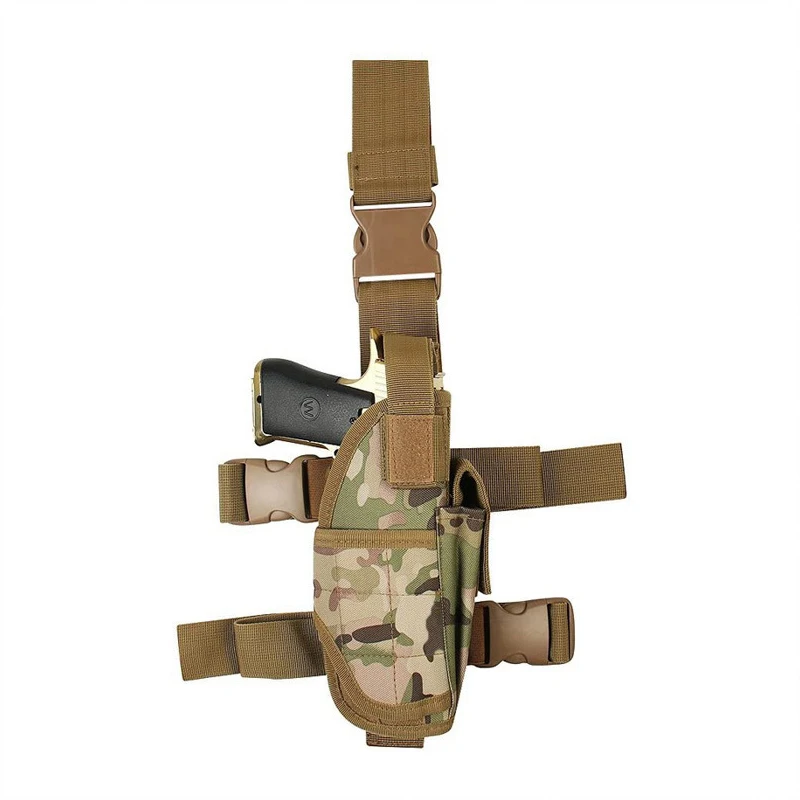 Custom Outdoor Tactical CS Training Gaiter Leg Bag Multi-action Camo Quick Draw Hunting Bag Portable combined Waist kit