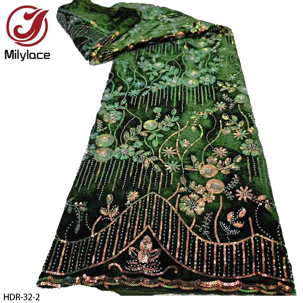 Warm Colorful Sequins Velvet Fabric Sequin Embroidered Velvet Fabric