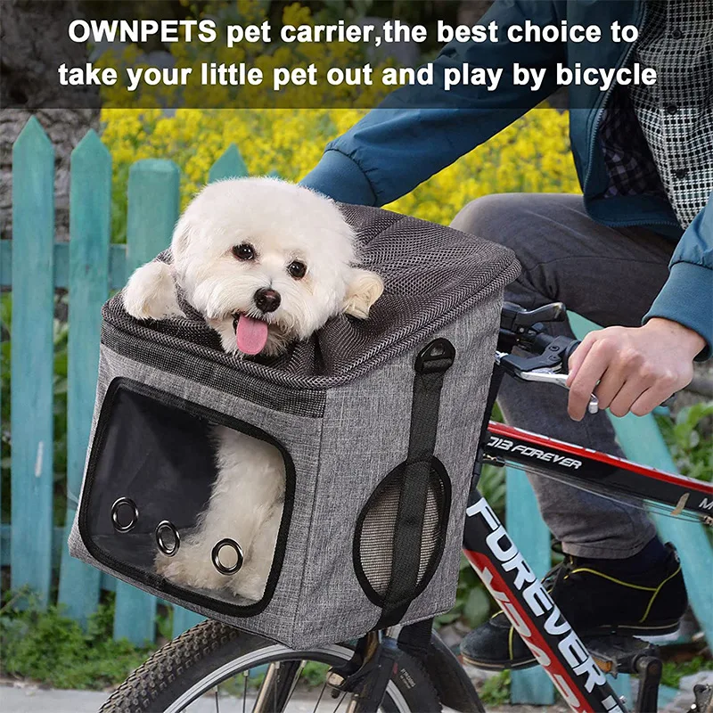 TikTok  Hot selling 2023 new Pet carries bag Bicycle carrier Mesh window collapsible cat seat for dog