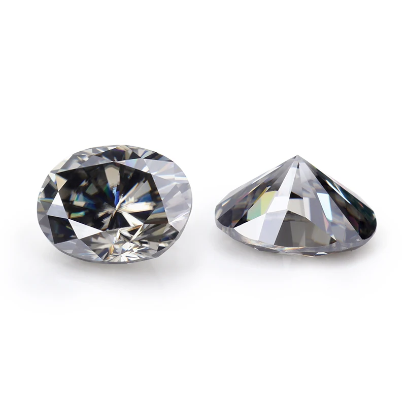 Лучшая цена темно-серый Муассанит овальной огранки 1ct-3ct VVS 100% Pass Diamond тестер с сертификатом GRA