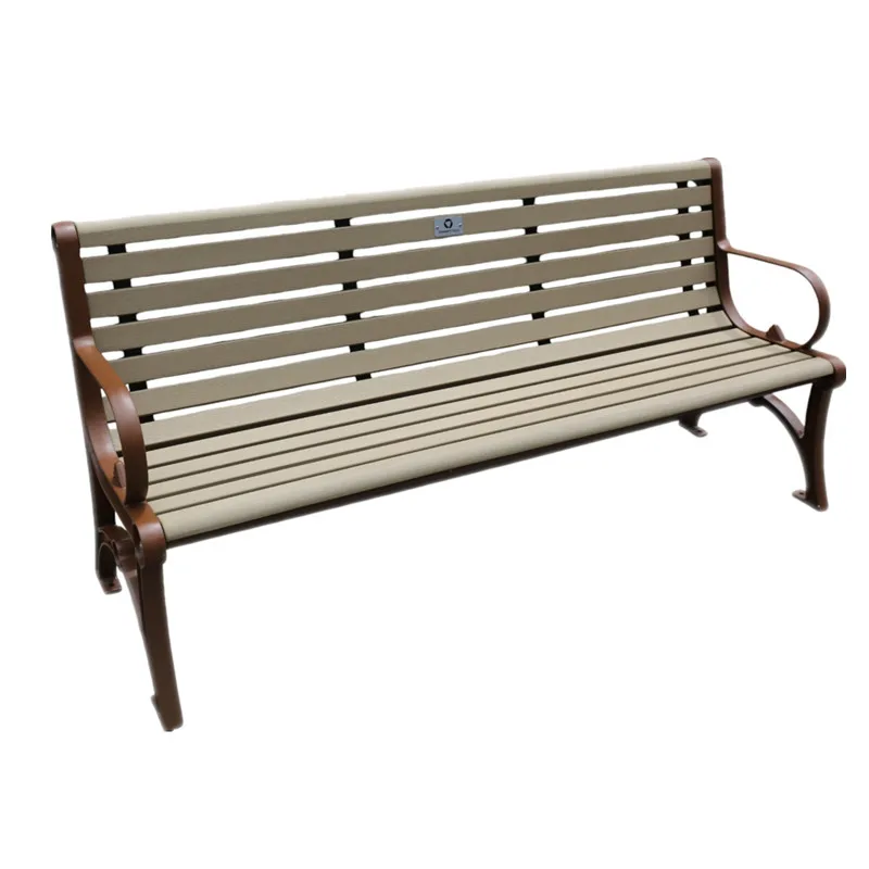 outdoor park cast iron legs wood slats bench seat outside street wood plastic composite bench seating public garden bench chair
