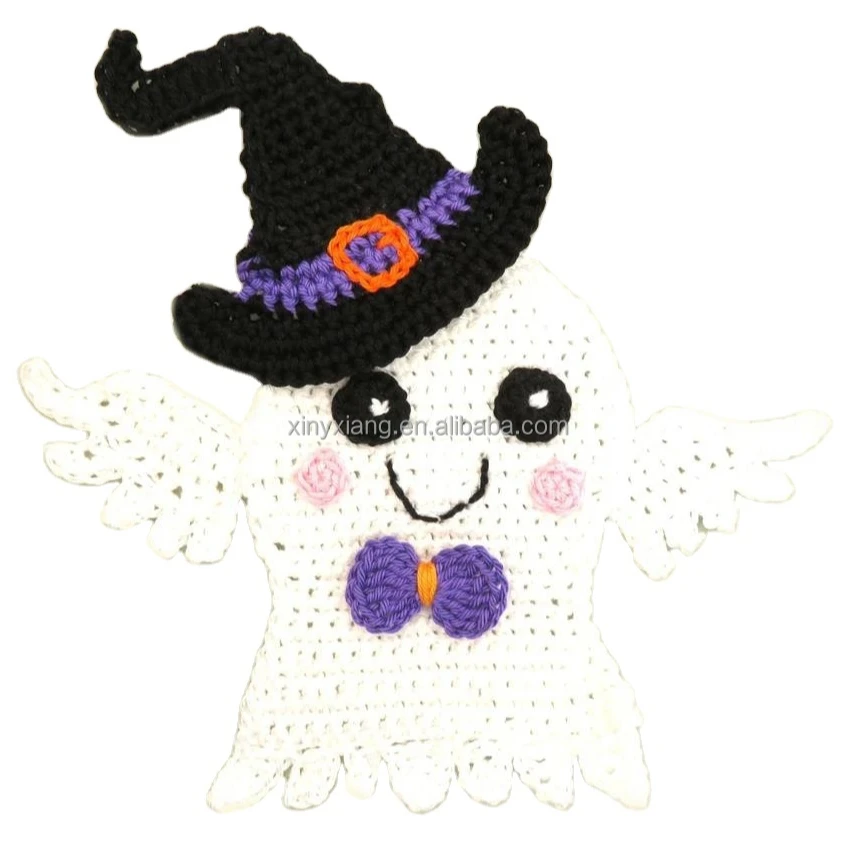 Factory Wholesale handmade crochet demon applique/embellishment, knitted sew on patches, Halloween style holiday appliques