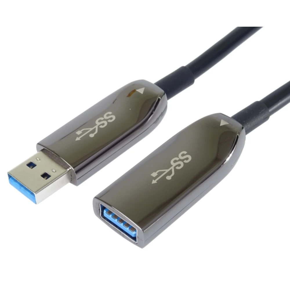 Wholesale Factory Price AOC USB3.0 Extension Male to Female Fiber Cable OEM Zinc Alloy Shell Optic USB3.1 Extension Cable