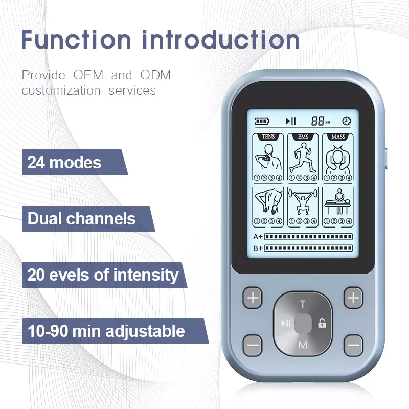 Portable Pulse Therapy Device Dual Frequency EMS Tens Neck Massage Muscle Stimulator Pain Relief TENS Unit massage machine