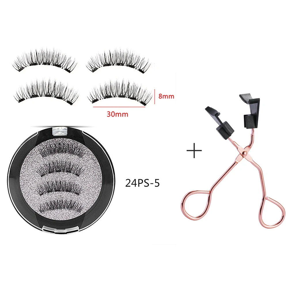 Customized Logo Magnetic Eyelashes 5 Magnets Mink Magnetic False Eyelashes Extension with Clip Kit,Natrual Faux Cils Magnetique