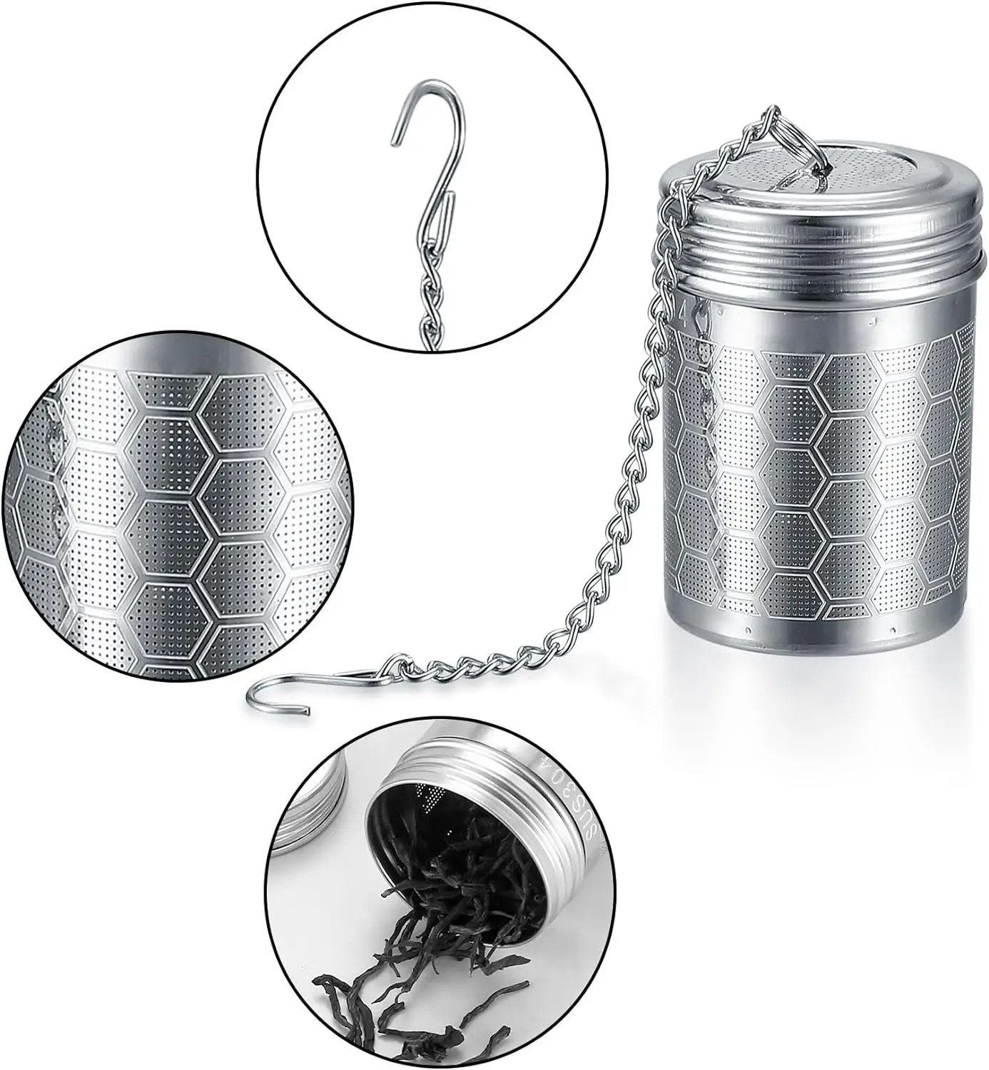 Stainless Steel Tea Infuser Tea Leaves Spice Seasoning Ball Strainer Filter