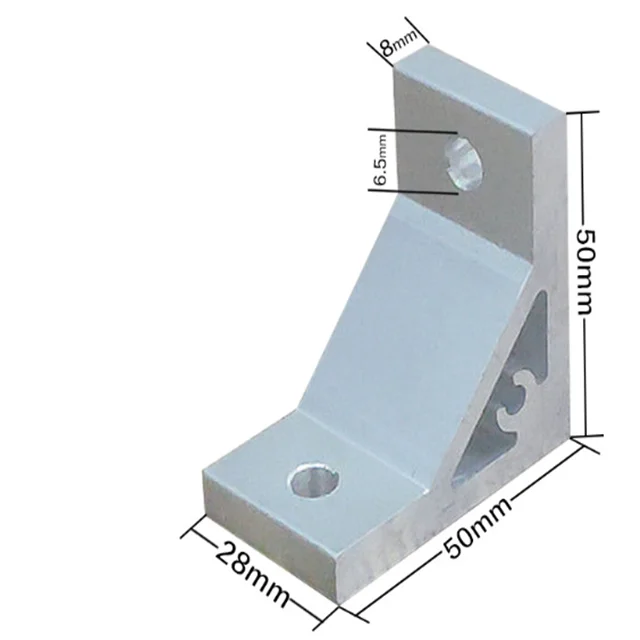 Custom Aluminium Profile Right Corner Connect Angle Bracket
