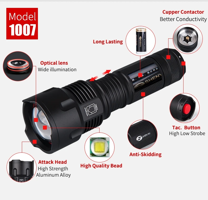 High Power Style Led Torch Flash Light Flashlight Fleshlight