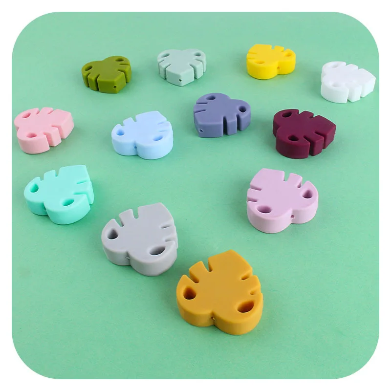 Wholesale Bpa Free Leaf Shape Nursing Accessories Silicone Diy Making Teething Beads