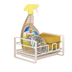 Multi-functional Carbon Steel Kitchen Sink Shelf Soap Sponge Drain Rack Towel Hanging Holder