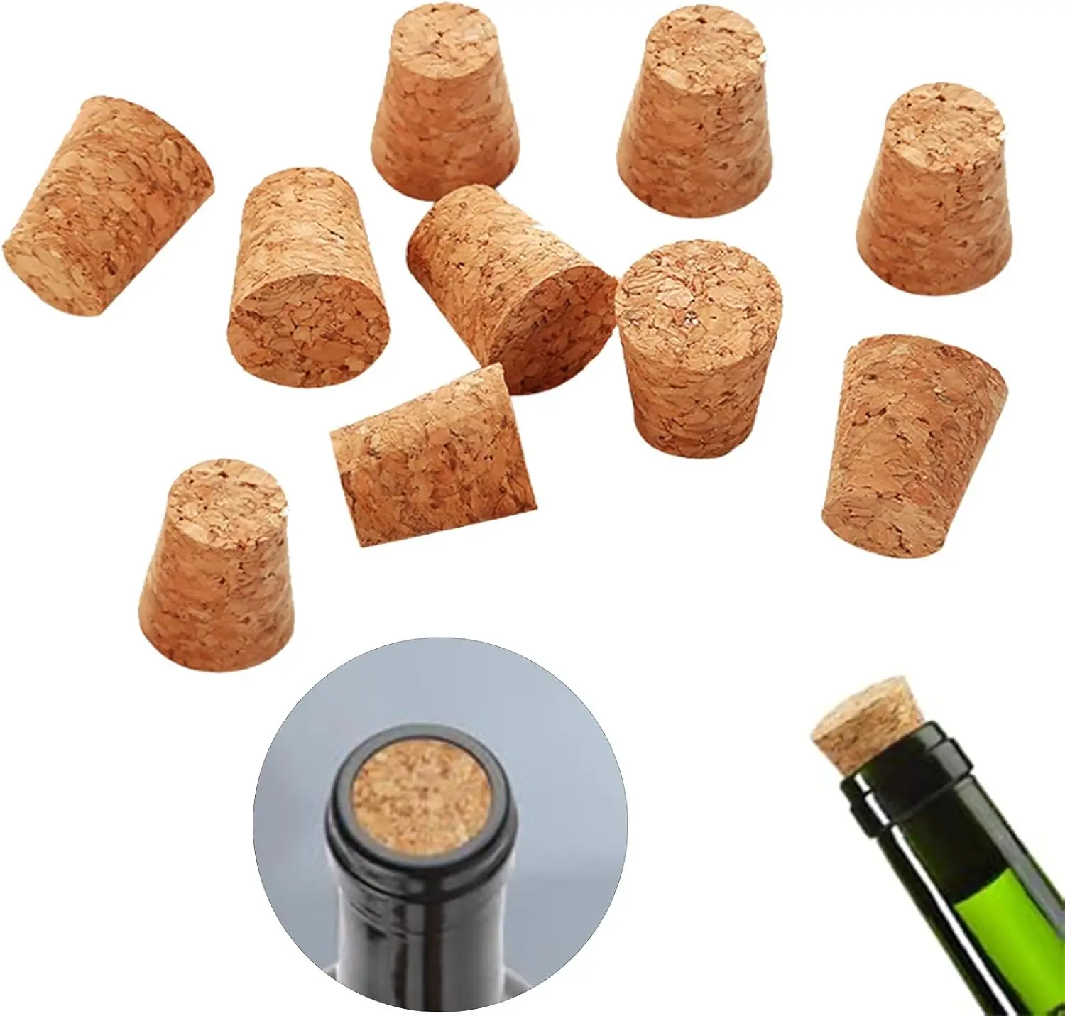 factory outlet  Cork Plugs Small Size Test Tube Wood Seal Plug Glass Bottle Caps Vial Sealing Granulated Wooden Lids