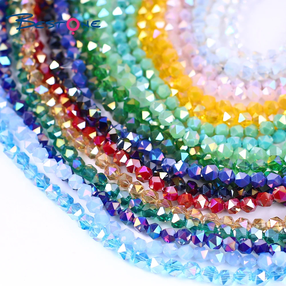 Bestone 4mm Hot Sale Crystal Beads Rondelle Beads Factory Directly Sale JC Crystal Glass Beads