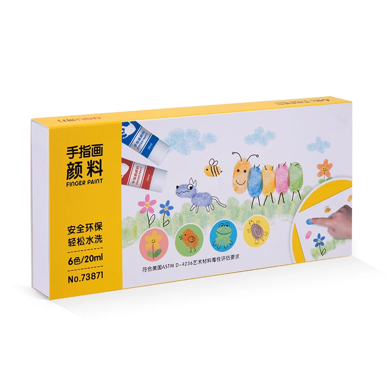 Hot selling best gift kids craft finger paints with 20ml 12colors Non toxic DIY washable Tempera finger paint for children