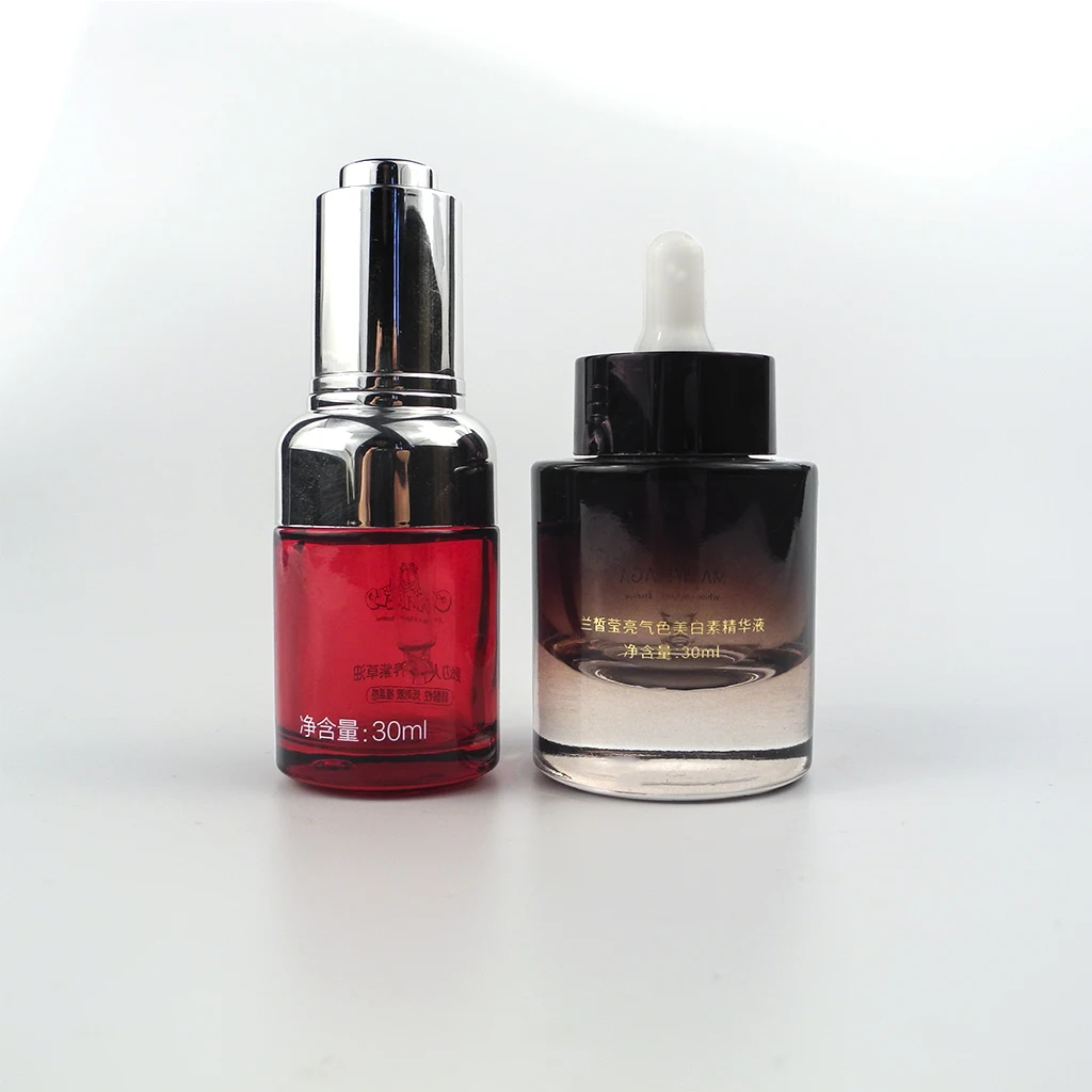 High Quality 30ml Serum Designer Essential Oils Cosmetic Dropper Glass Bottle