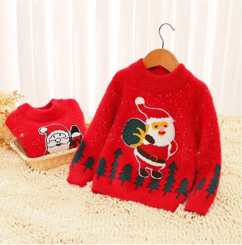 Girls Sweaters Fall/Winter New Design Children Half High Neck Bottoming Shirt Trendy Thick Knitted Baby Girls Pullover Sweaters