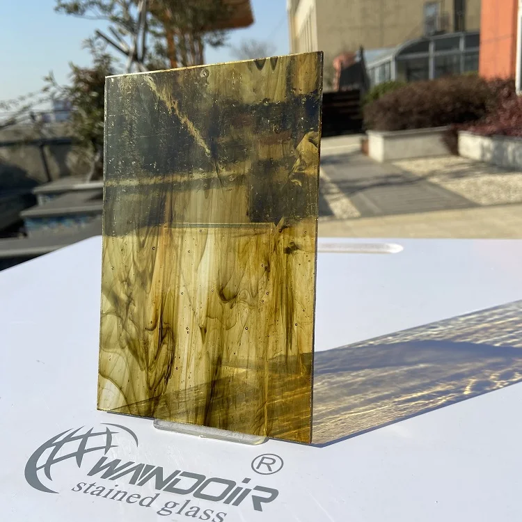 Wanda Factory Store High Quality Art Church Glass Brushed Decorative Stained Glass Sheet For Sale