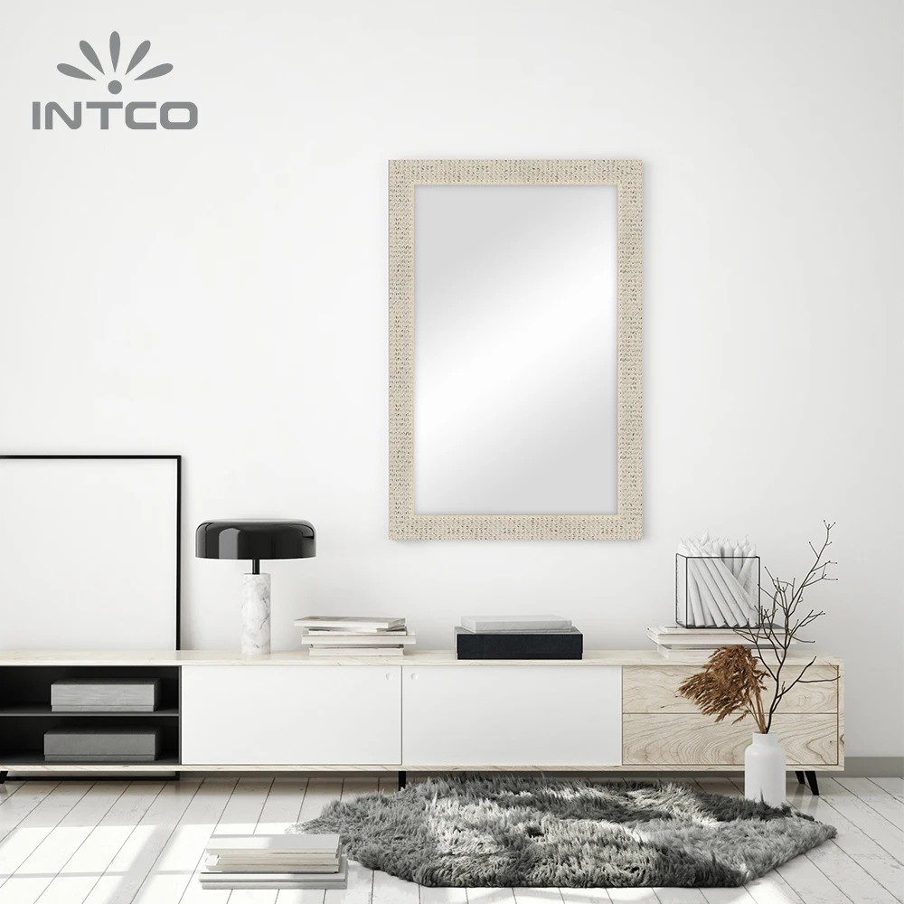 INTCO New Arrival Decorative Rectangular Diamond Bronze Bathroom Wall Mirror Frame