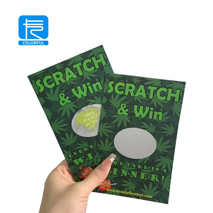 Personalized Custom Design Double side Printed High Quality Scratch and Win Cards