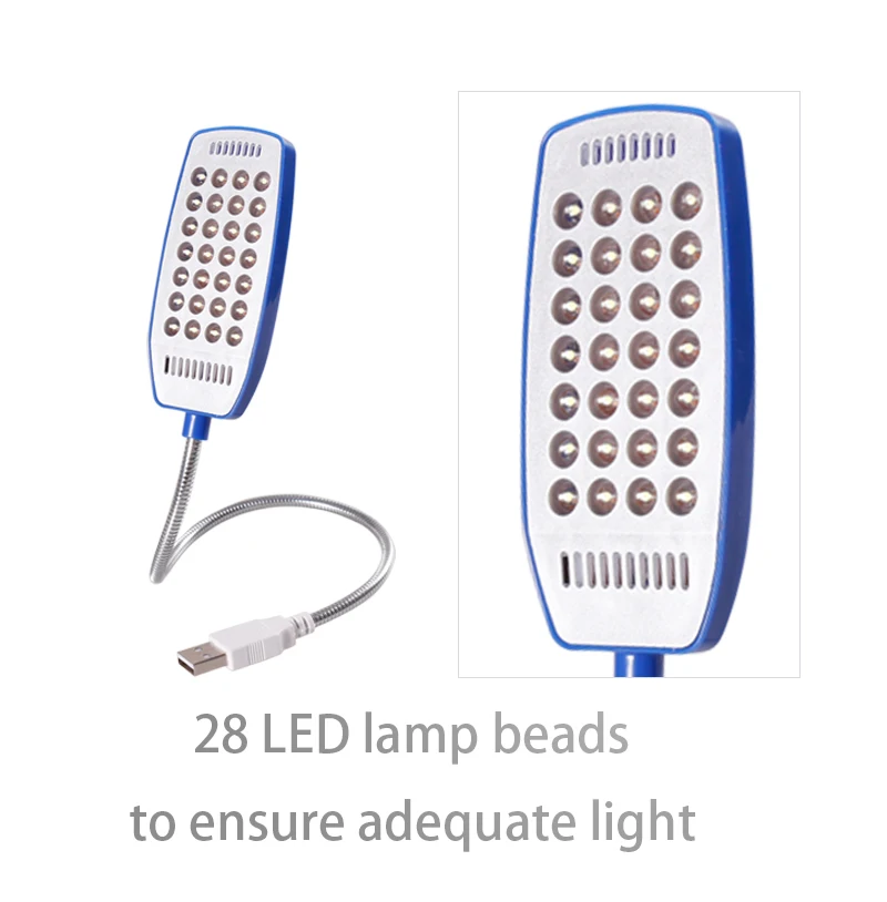 28leds USB Reading Book led light bulbs Flexible luminaria de mesa Book Light Reading Lamp For Power Bank Computer Notebook