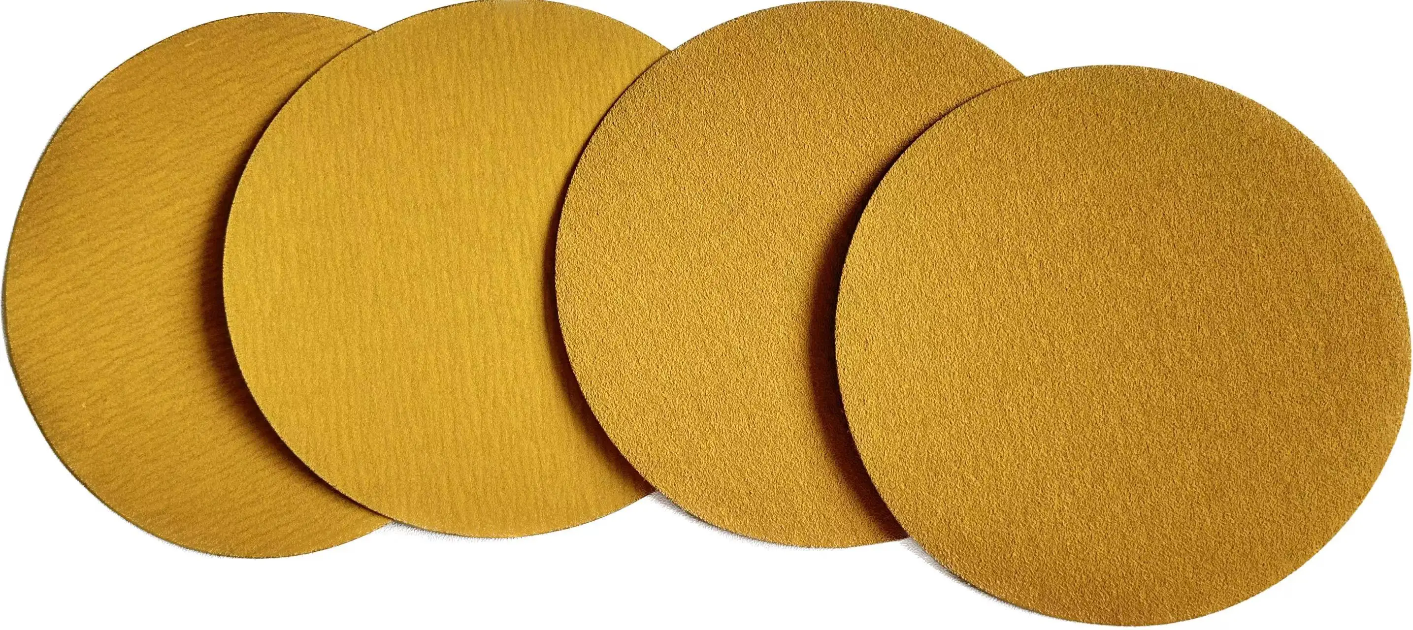 6inch 9holes Yellow sanding disc with holes hook ring gold sanding disc aluminum oxide dry sandpaper disc for automobile
