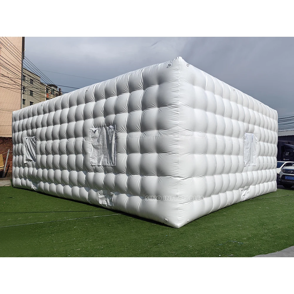 10x8m blow up portable airtight cube inflatable LED party tent with windows for outdoor party events from Sino Inflatables